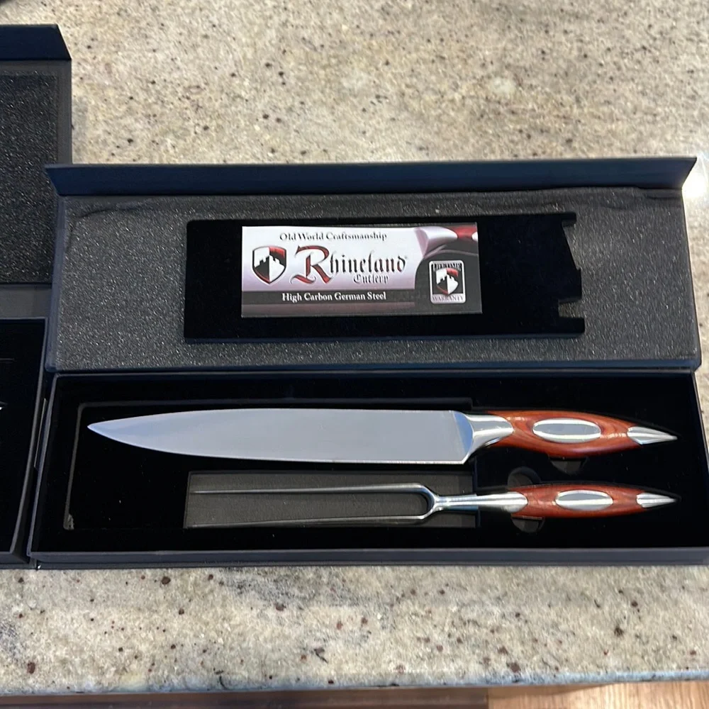 Rhineland Cutlery sets. 2pc carving set & 4pc steak knife